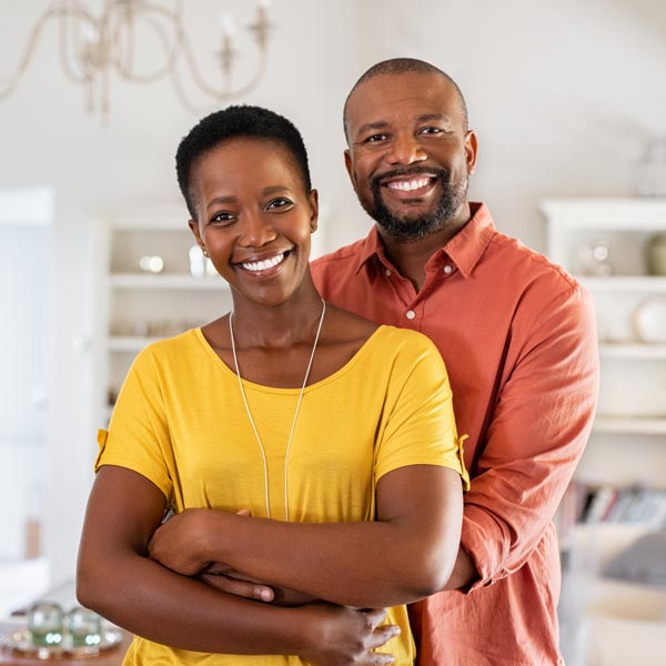 adult couple smiling